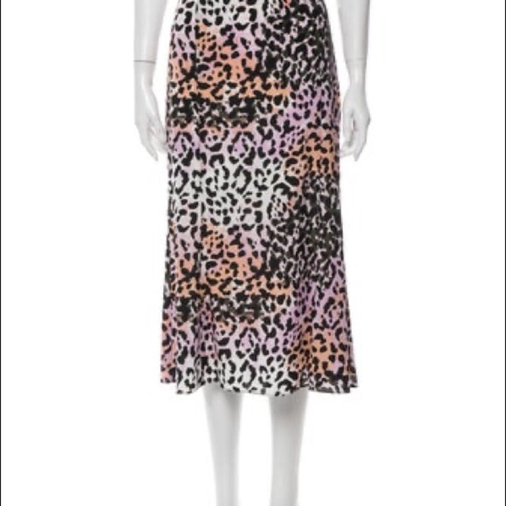 Veronica Beard Silk Diane Leopard Midi Skirt